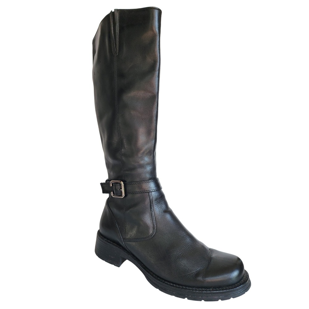 La Canadienne Black Waterproof Leather Knee-High Tall Boots Buckle 22309 Women 9